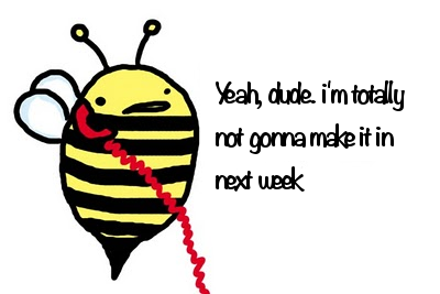 A bee on the phone saying 
