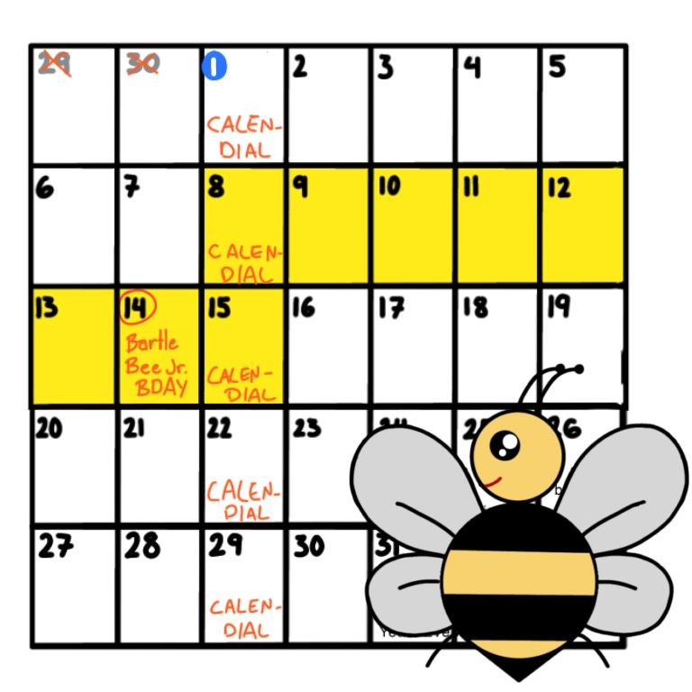 A Bee with a calendar, Bartlebee Jr