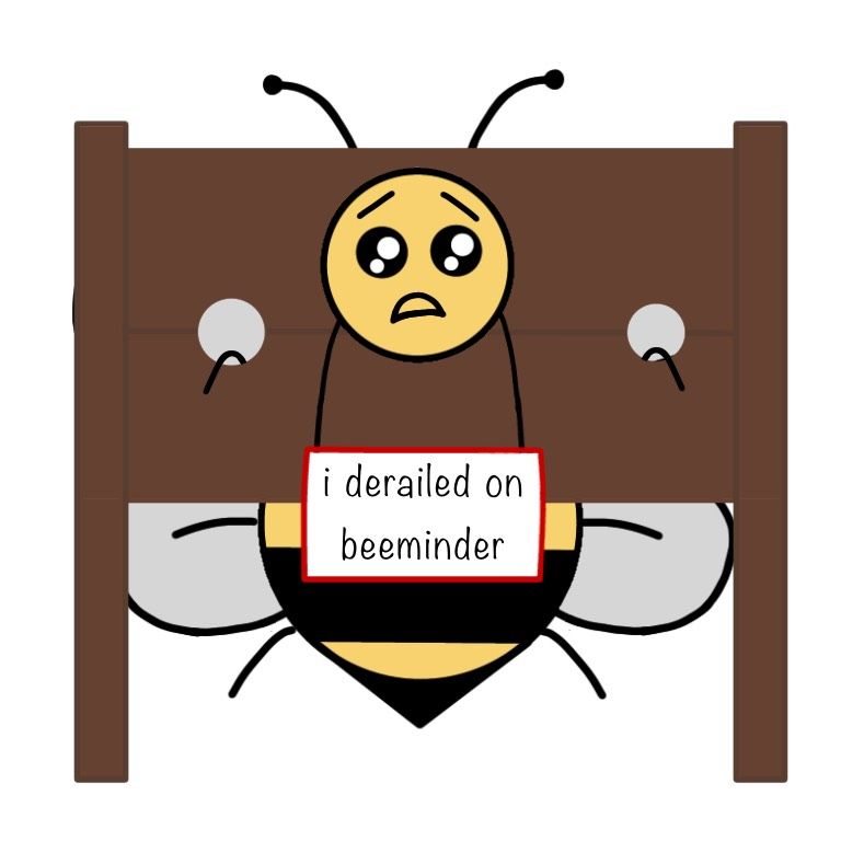 Bee in stocks with sign that says 